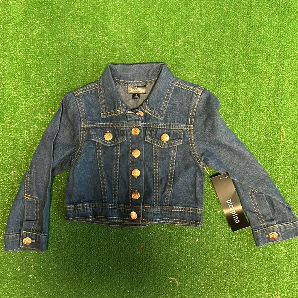 NWT Picapino girls size 4 lightweight jean button up jacket!